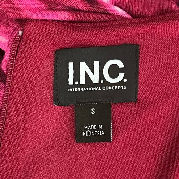 INC “Ibiza” Dye Pink Tie-Dye Print Sleeveless Stretchy Maxi Dress Small NWT - Picture 8 of 11